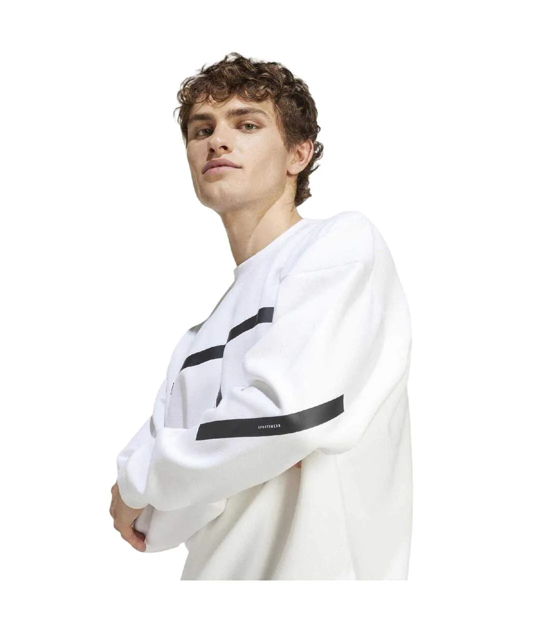 Mens Z.n.e. Crew Neck Loose Sweatshirt White Adidas-4