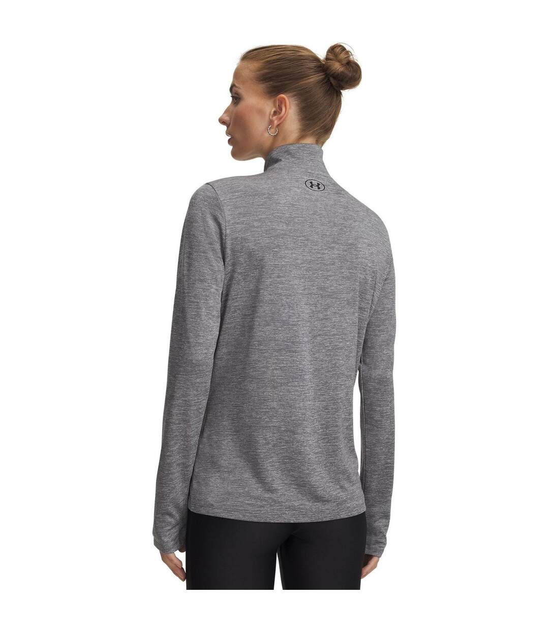 Womens/ladies Tech Textured Half Zip Top Green Black Under Armour-2
