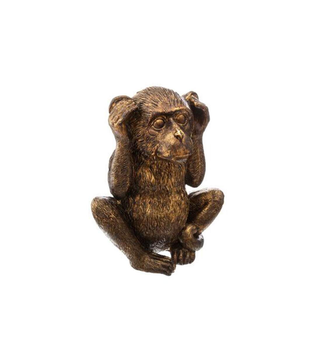 Lot de 3 Statuettes Déco Singe Sagesse 17cm Or-4