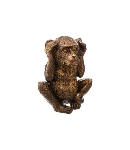 Lot de 3 Statuettes Déco Singe Sagesse 17cm Or