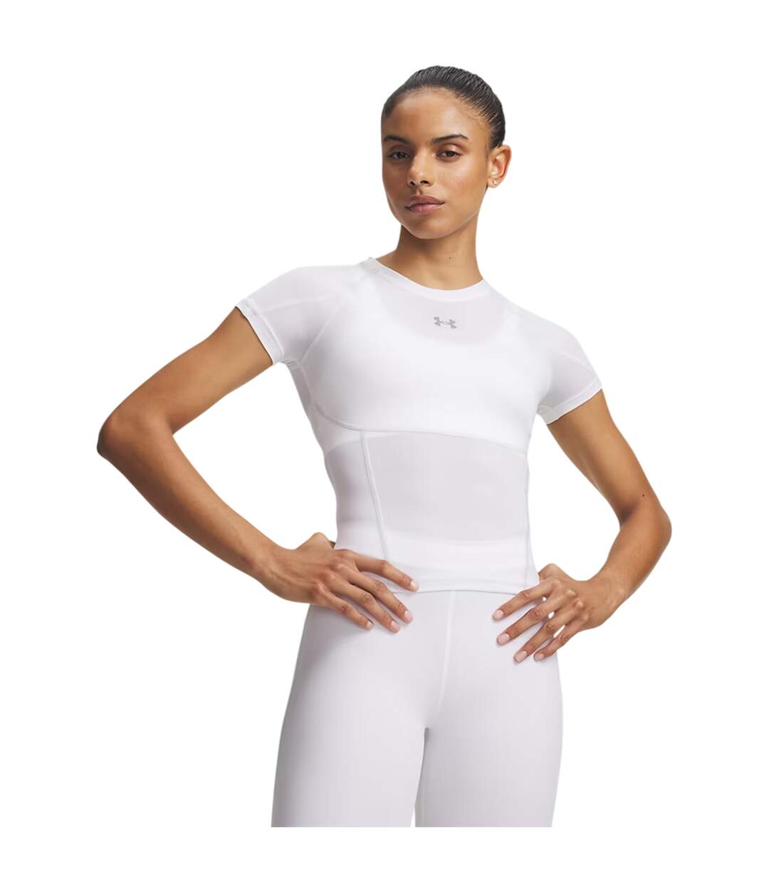 Womens/ladies Elite Heatgear Performance Top White Under Armour-1
