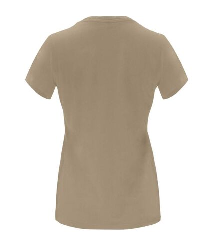 Womens/ladies capri short-sleeved t-shirt sand Roly