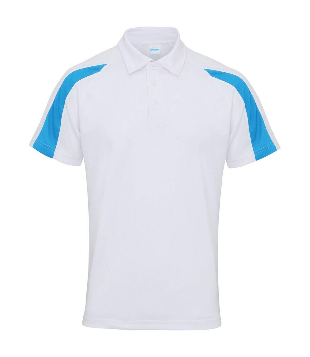 Polo homme blanc / bleu saphir AWDis Cool-1