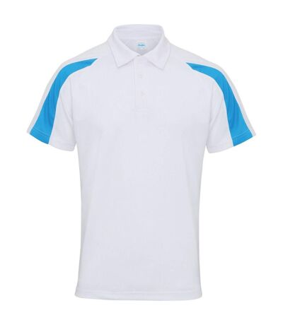 Polo homme blanc / bleu saphir AWDis Cool