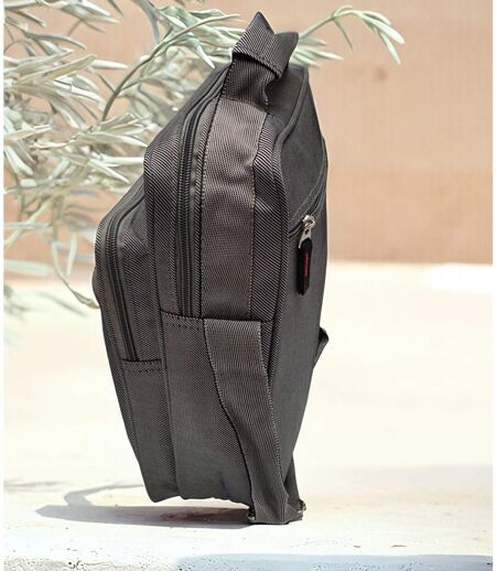 Sacoche bandoulière multi-poches pour homme - Toile grise MAROMAX