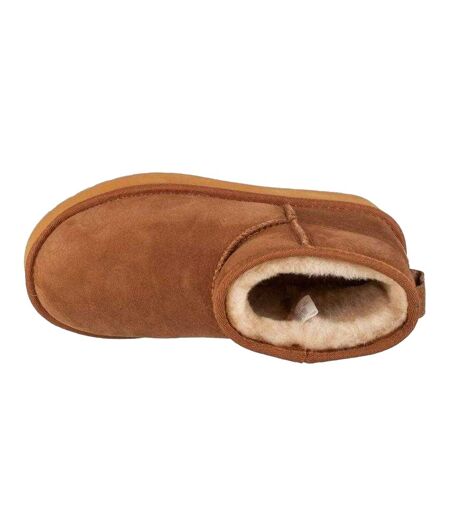 Womens/ladies Stinger Micro Sheepskin Platform Snow Boots Brown EMU Australia