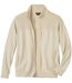 Men's Beige Mottled Knitted Jacket-2