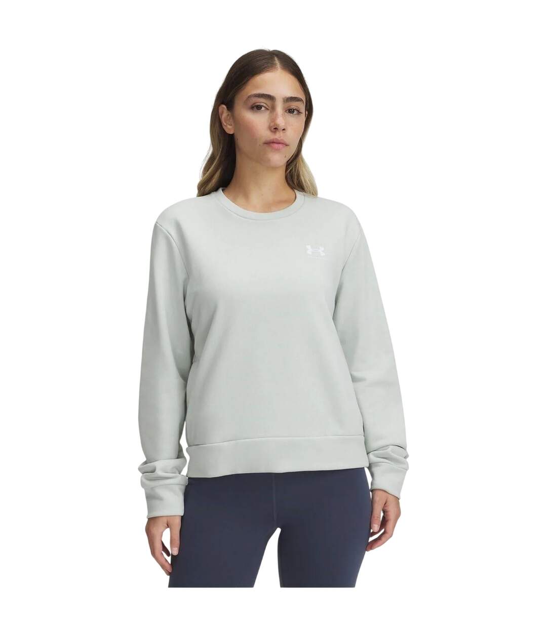 Womens/ladies Rival Terrycloth Sweatshirt Green Under Armour-1
