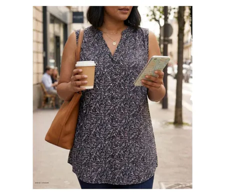 MAYFLOWER VODKA1 Chemisier sans manches – La fluidité de la viscose pour un look estival chic