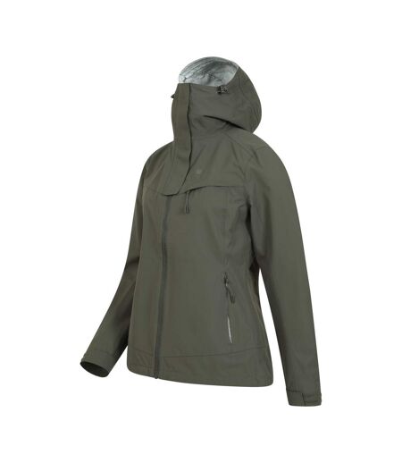 Womens/ladies Arlberg 2.5 Layer Waterproof Jacket Dark Khaki Mountain Warehouse