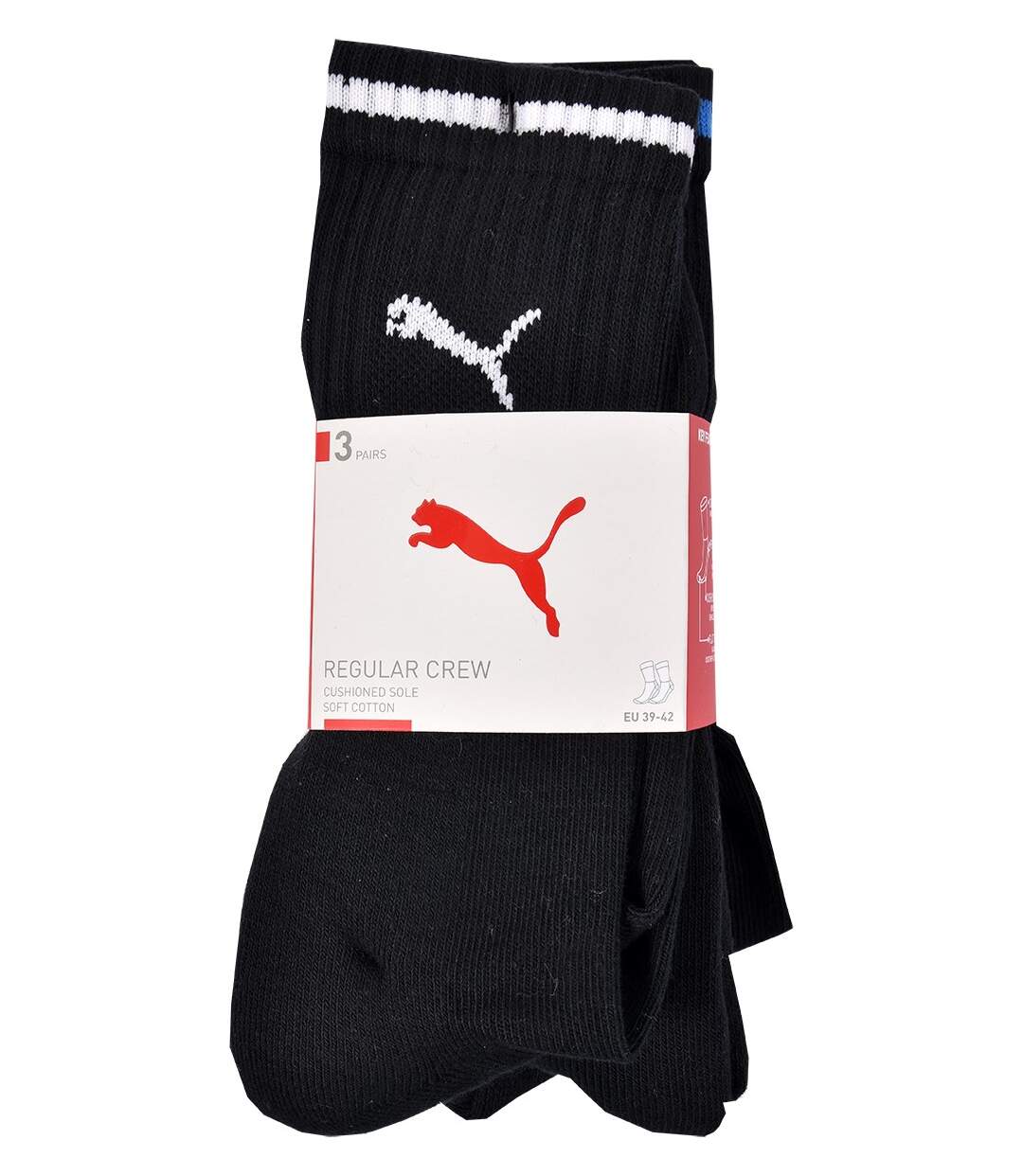 Chaussettes Sport PUMA Tennis CREW STRIPE Pack de 3 Paires CREW STRIPE 001