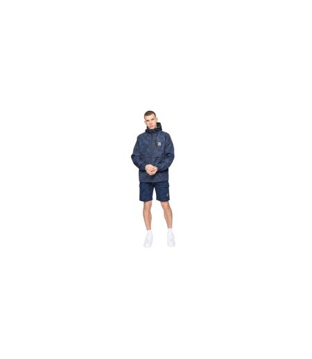Mens Janscore All-over Print Lightweight Hooded Jacket Blue Crosshatch