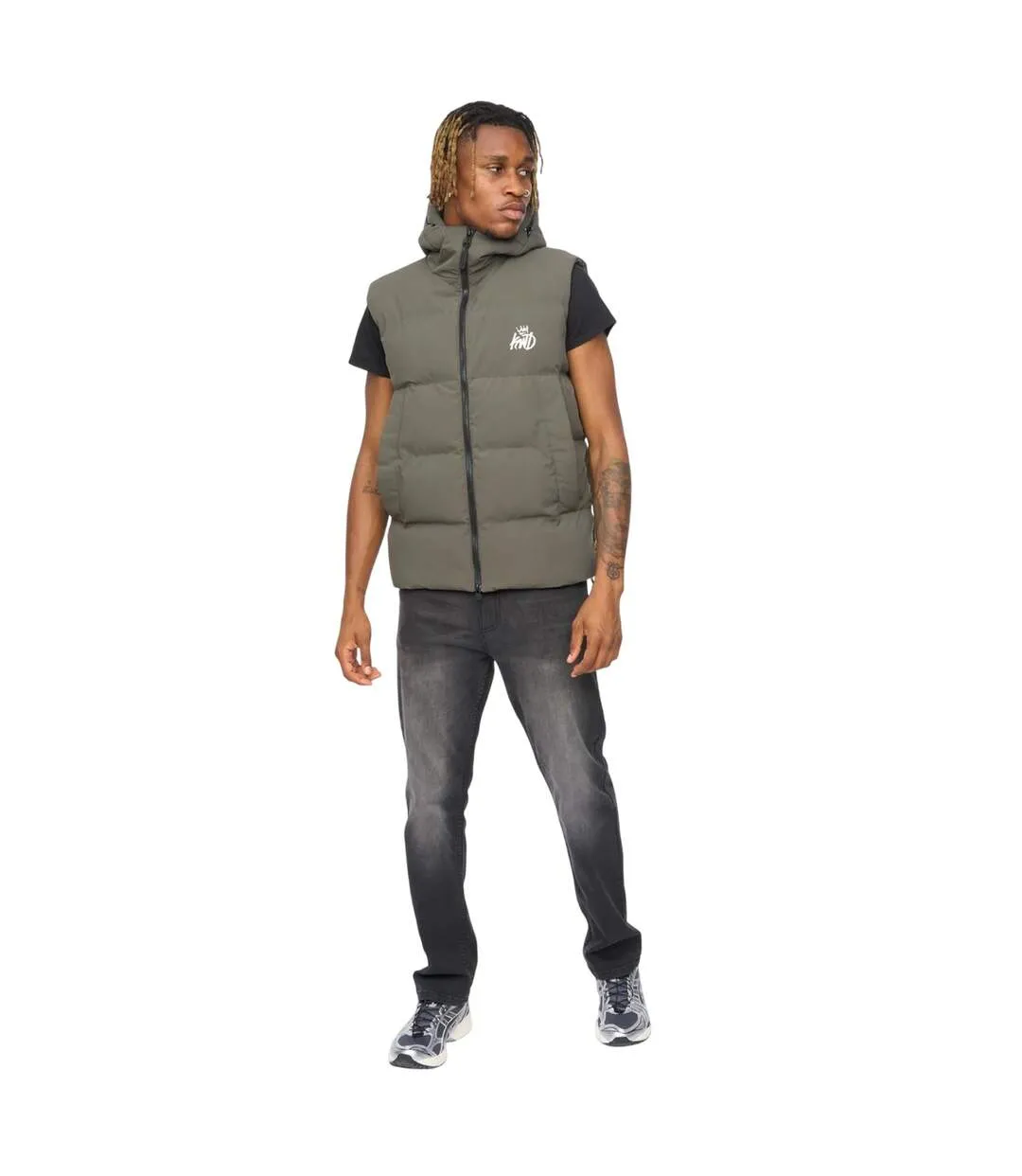Doudoune Sans Manches Motif/style Matelassé Nahjo Homme Olive Kings Will Dream-1
