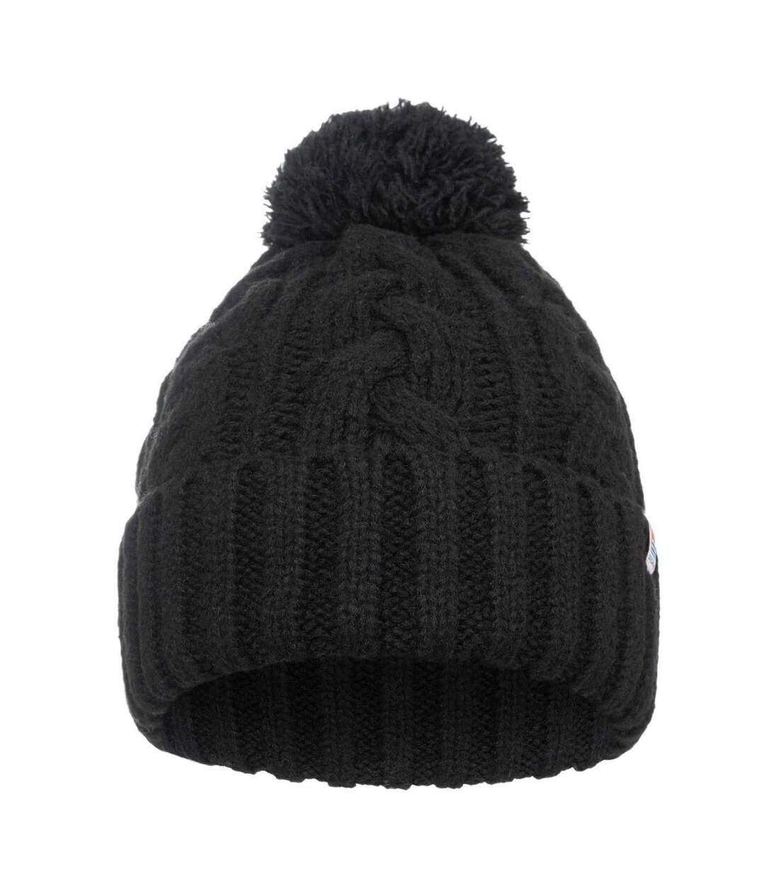 Bonnet À Pompon Motif/style Maille Torsadée Adulte Noir SoulCal-1