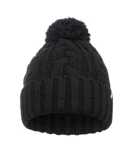 Bonnet À Pompon Motif/style Maille Torsadée Adulte Noir SoulCal
