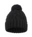Bonnet À Pompon Motif/style Maille Torsadée Adulte Noir SoulCal-1
