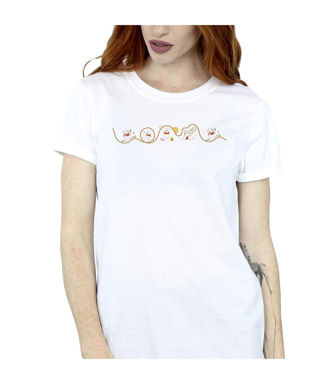 Disney T-shirt boyfriend en coton Winnie The Pooh Tigger Line Womens/Ladies (Blanc) - UTBI47470-3