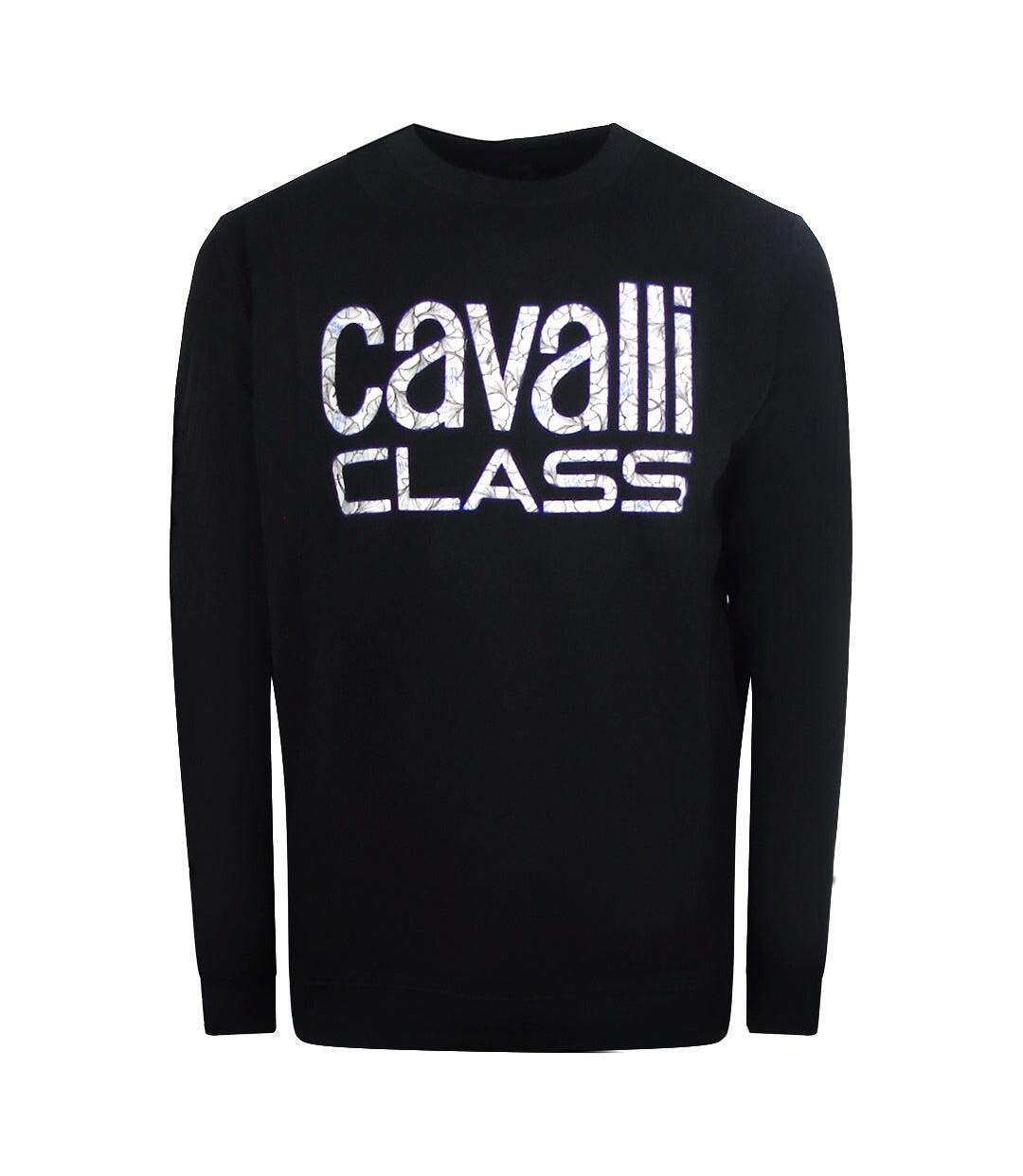 Unisex Adult Floral Sweatshirt Black Cavalli Class-1