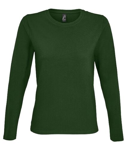 T-shirt manches longues pour femme - 02075 - vert bouteille