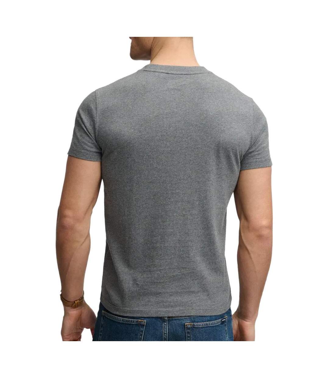 T-Shirt gris clair homme superdry essential-2