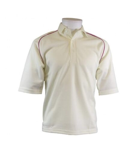 Polo De Cricket Homme Blanc Cassé Bordeaux Carta Sport