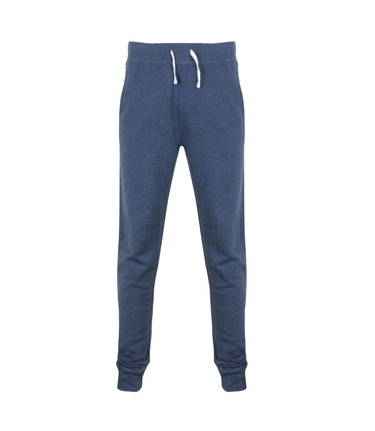 Front Row Mens French Terry Jogging Bottoms (Navy Marl)