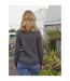 Womens/ladies Lambswool Polo Neck Jumper Charcoal WoolOvers-2