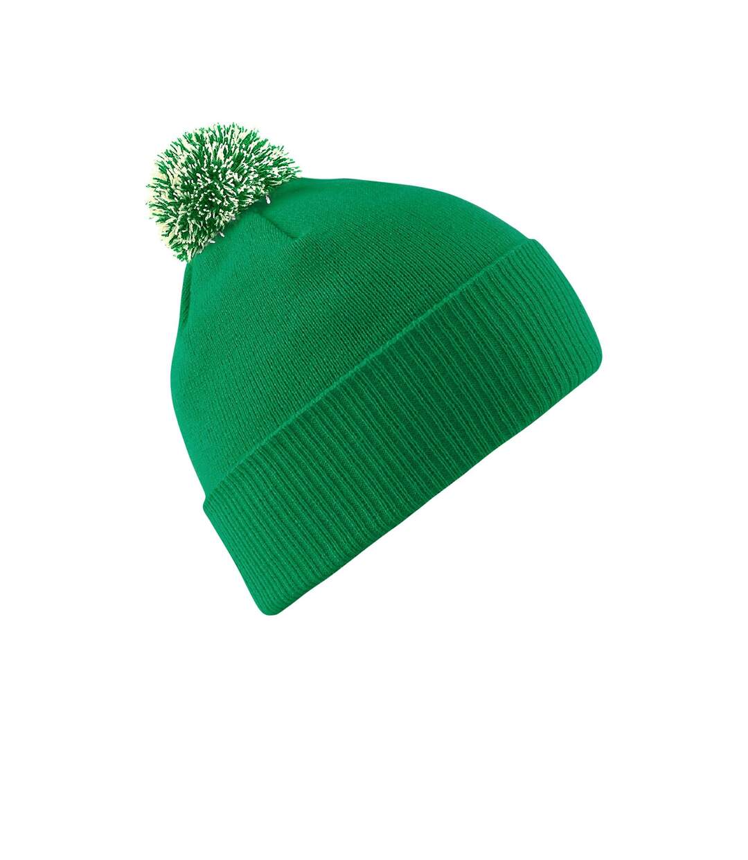 Adultes Bonnet Unisexe Snowstar Vert Blanc Beechfield-1