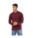 Mens Embroidered Long-sleeved Polo Shirt Burgundy Peter Werth-2