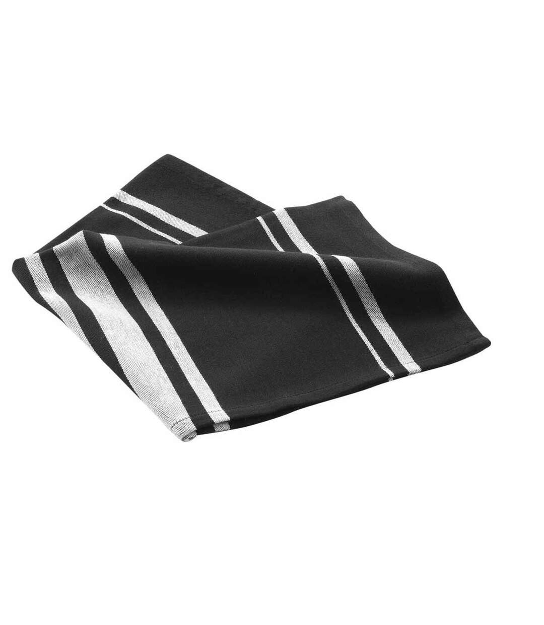 Torchon en Coton Tissé Comptoir 50x70cm Noir-2