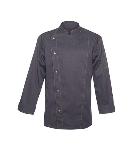 Unisex Adult Jean Style Stitching Chef Jacket Vintage Black Karlowsky