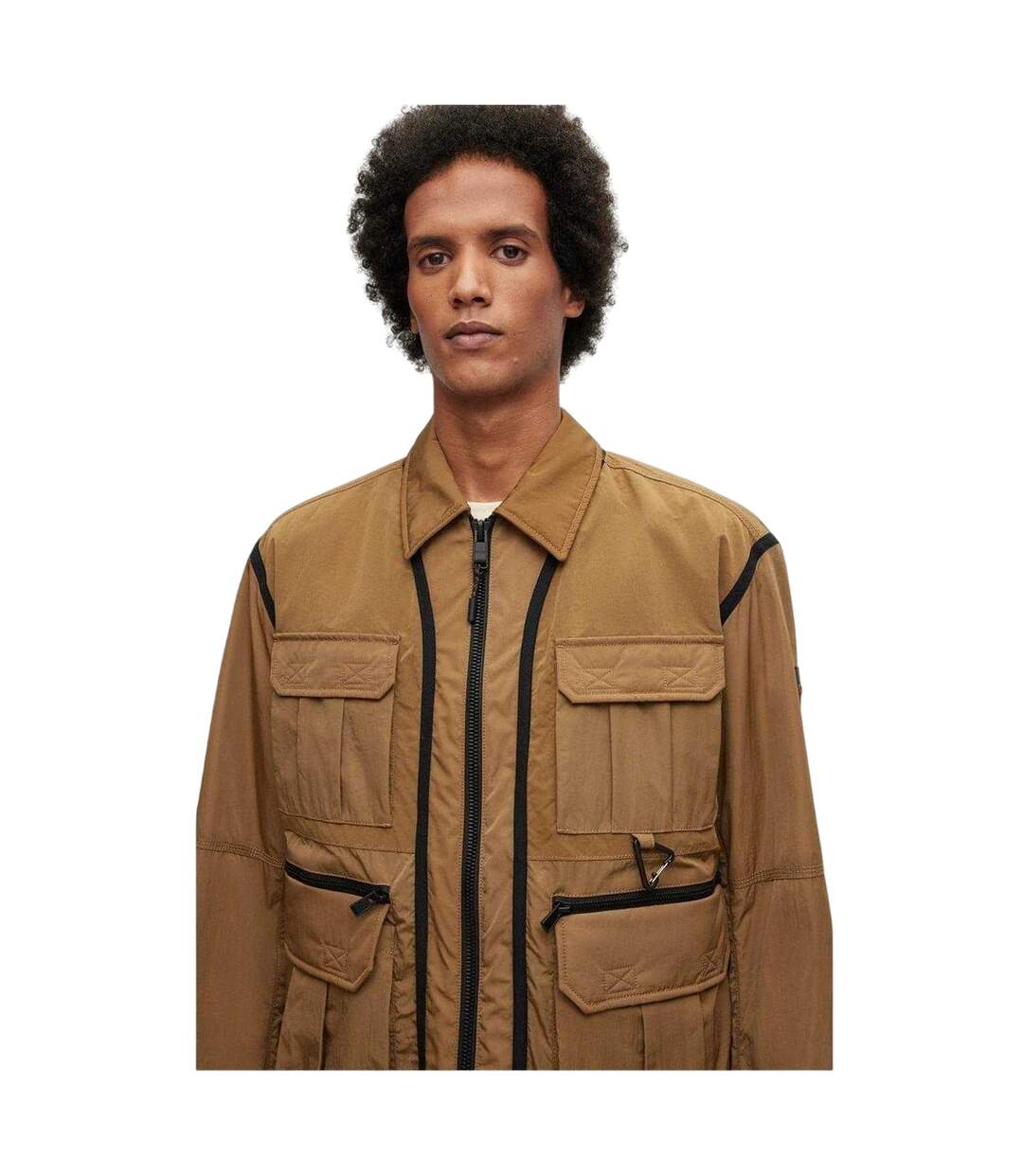 Mens Cargo Jacket Beige Boss-4