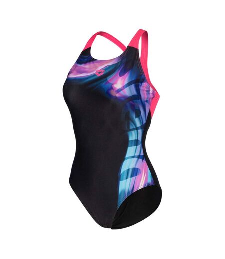 Maillot De Bain 1 Pièce Motif/style Abstrait Dreamhline Femme Noir Rose Arena