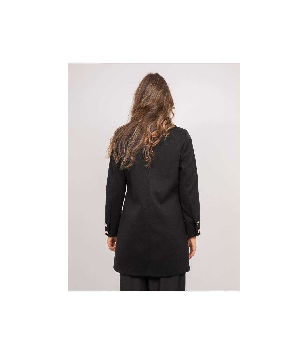 Manteau mi-long col tailleur boutons dorés ULTEMA - Dona X Lisa-2