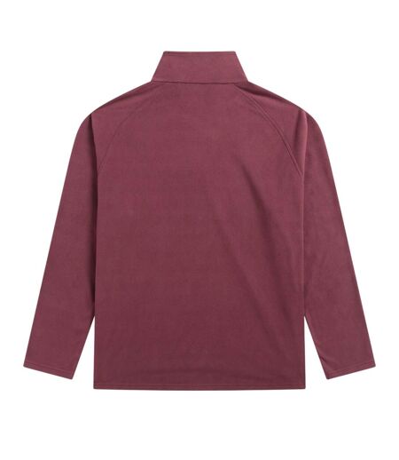 Prague Polaire Demi-zip Homme Bordeaux Animal
