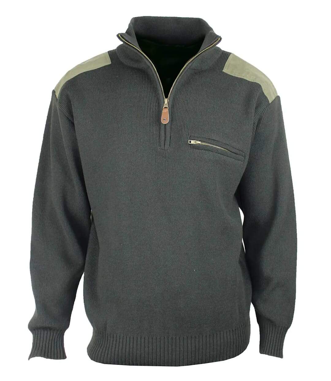 Pull camionneur poche zippée et renforts épaules LY0701-2