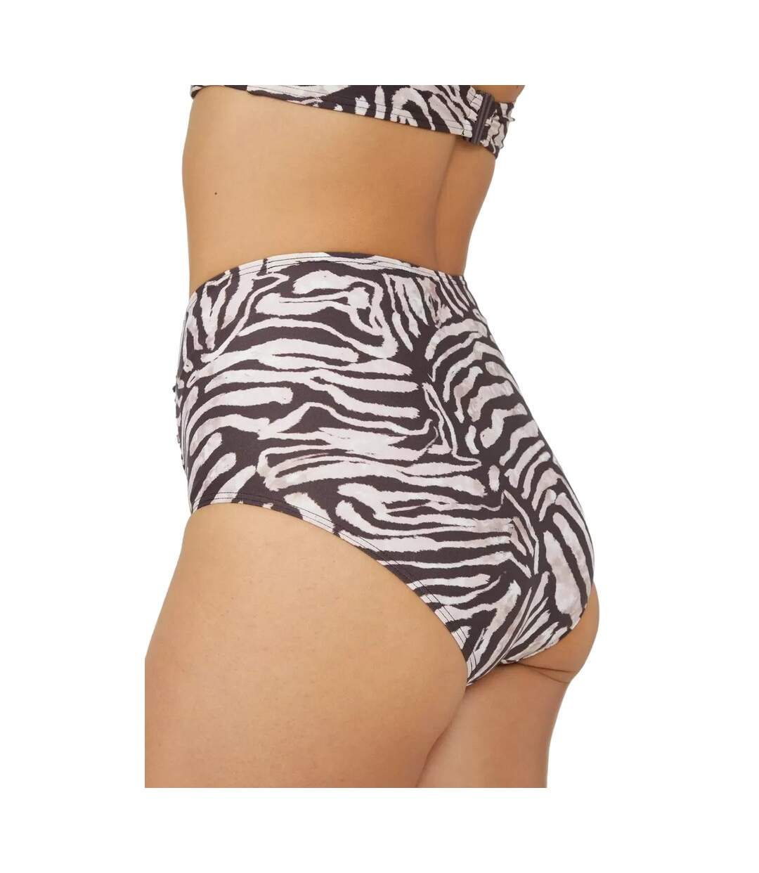Womens/ladies Zebra Print High Waist Bikini Bottoms Pink Brown Gorgeous-2
