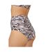 Womens/ladies Zebra Print High Waist Bikini Bottoms Pink Brown Gorgeous-2
