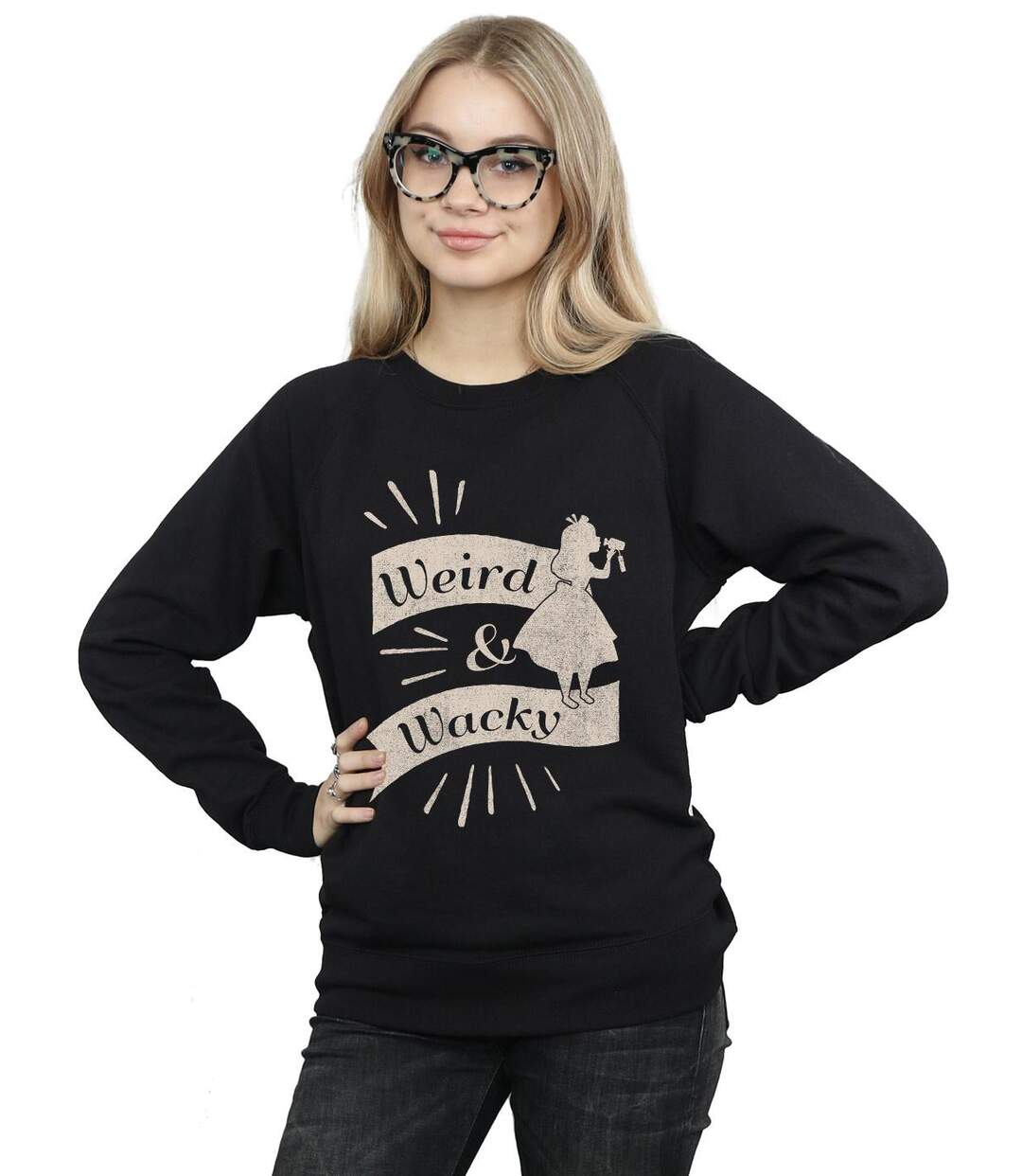Disney - Sweat ALICE IN WONDERLAND WEIRD AND WACKY - Femme (Noir) - UTBI5530-2