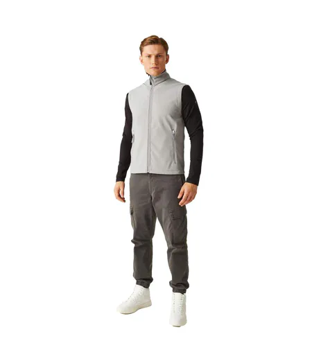 Mens Ascender Softshell 2 Layer Body Warmer Mineral Grey Black Regatta