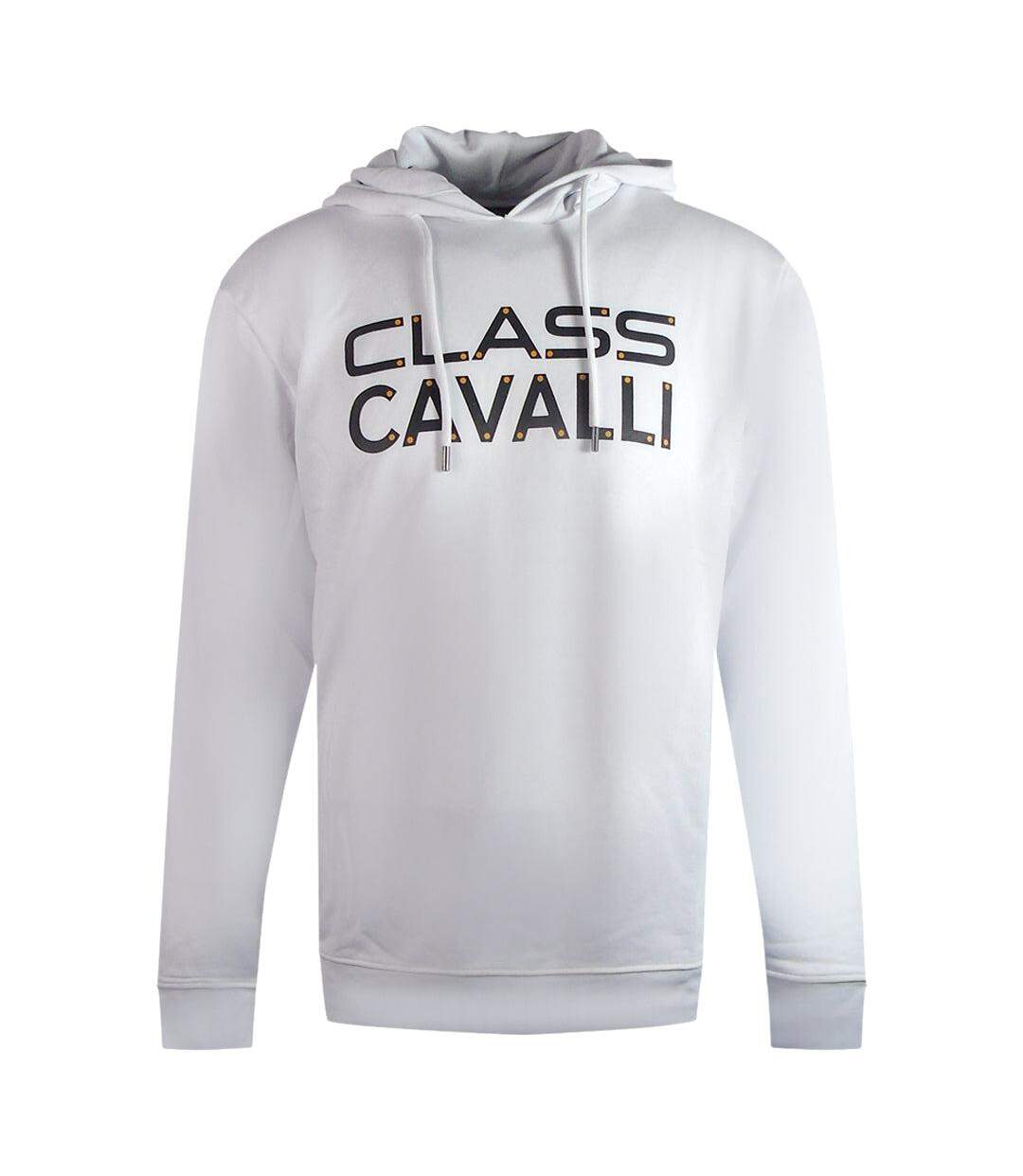 Sweat À Capuche Motif Logo Inversé Homme Blanc Cavalli Class-1