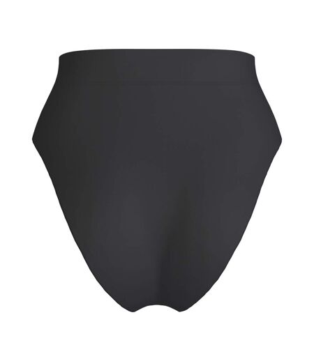 Womens/ladies Solid High Waist Bikini Bottoms Black Speedo