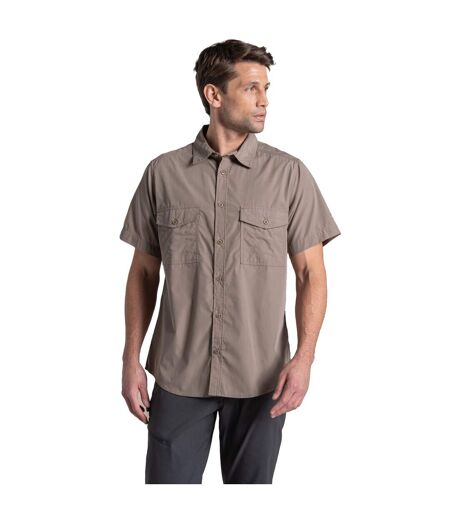 Chemise Unie Manches Courtes Kiwi Homme Marron Clair Gris Craghoppers