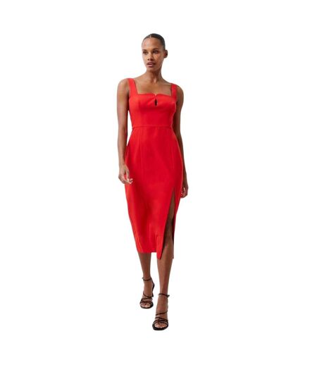 Womens/ladies Echo Crepe Square Neck Bodycon Dress True Red French Connection