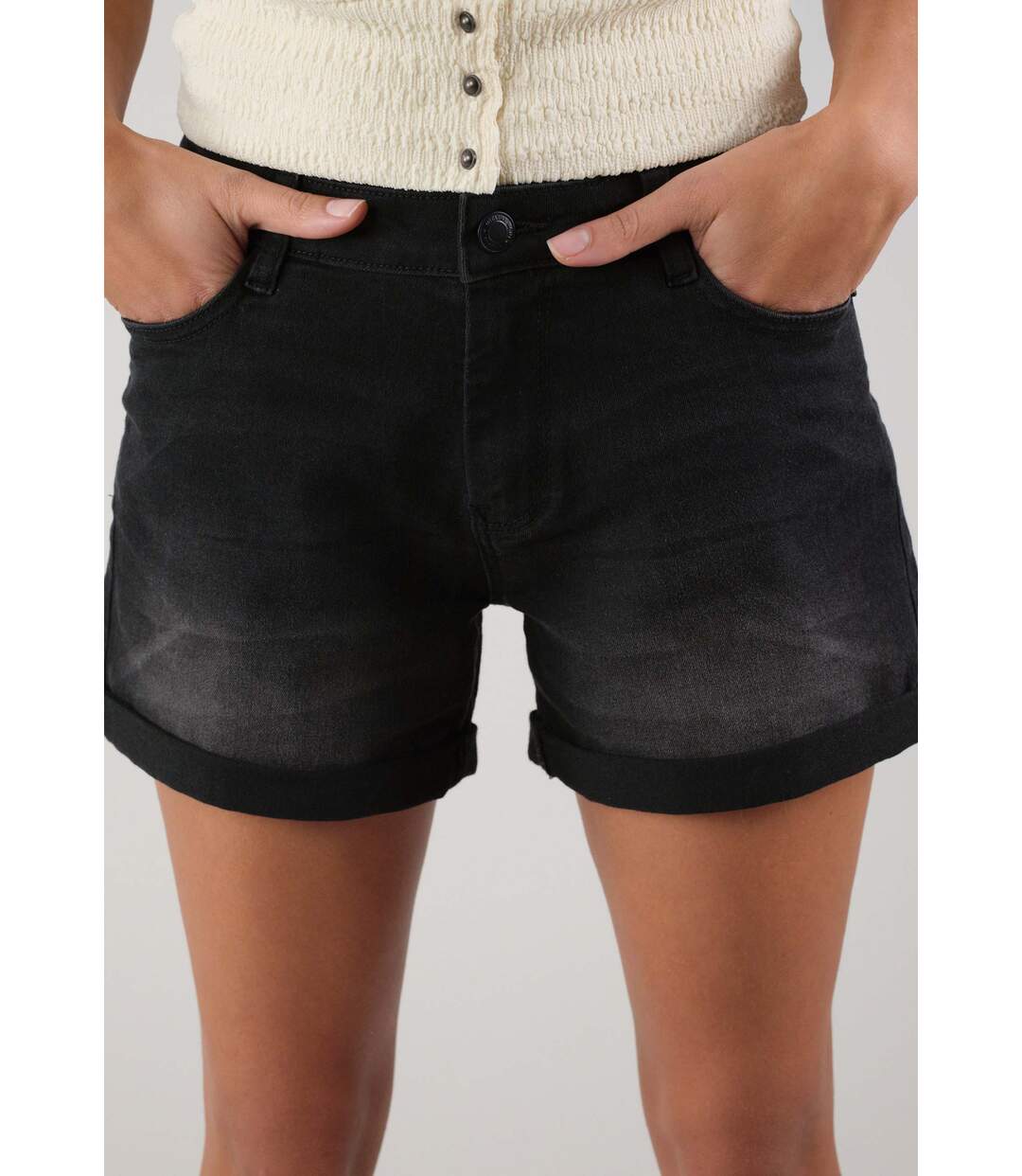 Short coupe slim en jean pour femme CASSANDRE-2