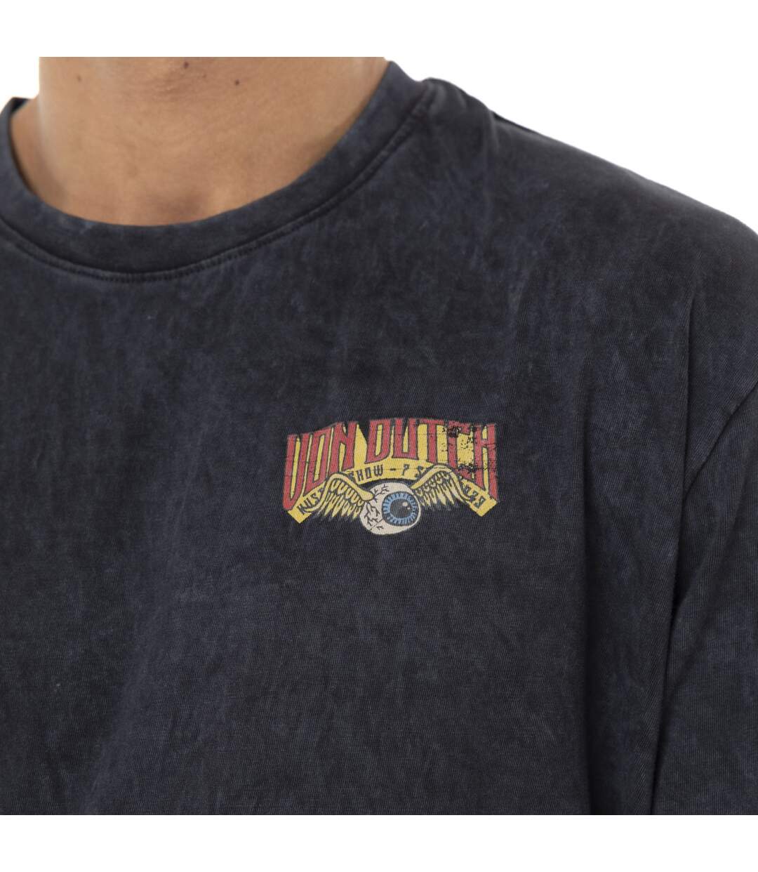 T-shirt homme comfort fit en jersey acid wash print devant&dos Reaper Vondutch-2