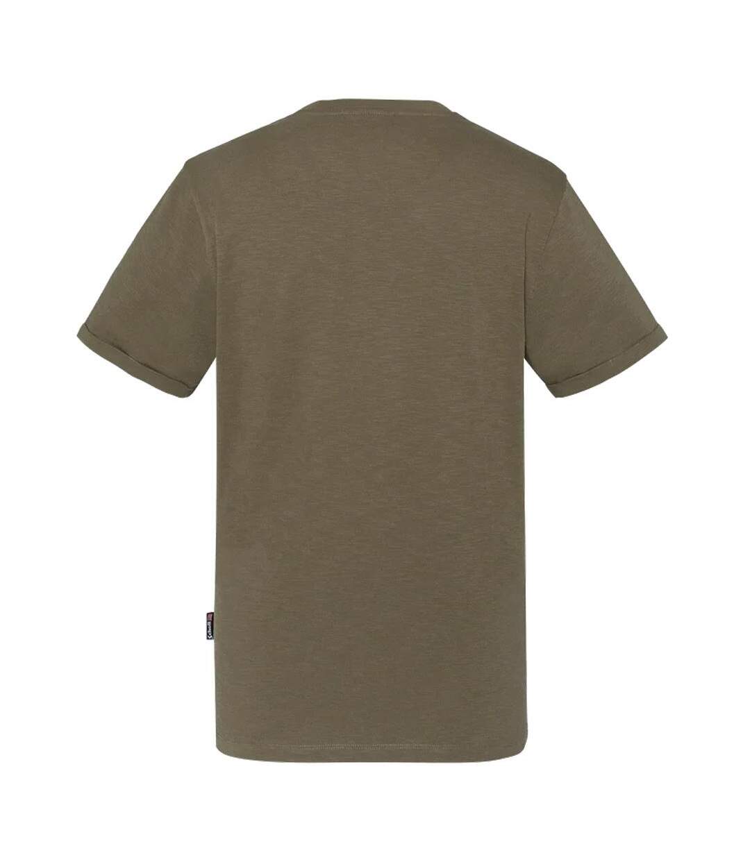 T-Shirt kaki homme schott tskea1-2