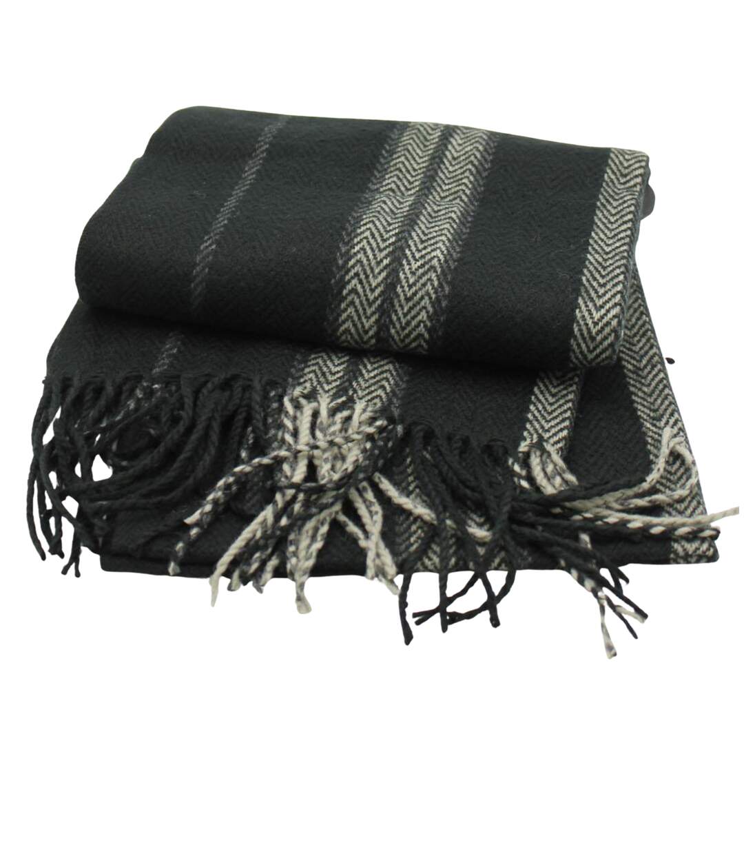 Echarpe homme classique - Couleur noir - 100% acrylique-2