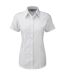 Russell Collection Womens/Ladies Herringbone Short-Sleeved Shirt (White)