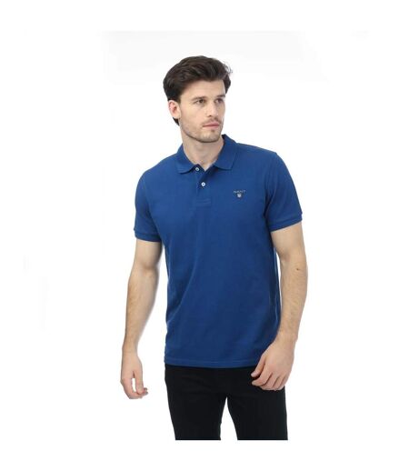Mens Rugger Piqué Regular Polo Shirt Blue Gant